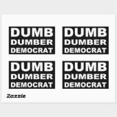 Dumb Dumber Democraat Rechthoekige Sticker (Vel)