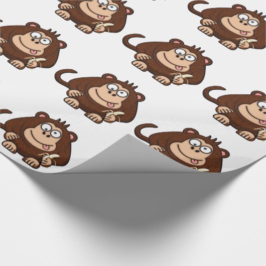 Dumb Monkey met banaan Cartoon Cadeaupapier (Hoek)