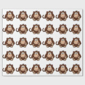 Dumb Monkey met banaan Cartoon Cadeaupapier (Vlak)