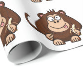 Dumb Monkey met banaan Cartoon Cadeaupapier (Rol Hoek)