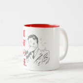 Dumb niet hier tweekleurige koffiemok (Voorkant rechts)