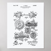 Dumbbell 1953 Patent Art-witboek Poster (Voorkant)