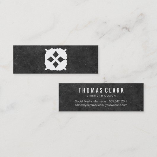 Dumbbell Cross | Persoonlijke Trainer (leisteen) Mini Visitekaartje (Voorkant / Achterkant)