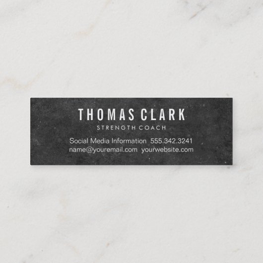 Dumbbell Cross | Persoonlijke Trainer (leisteen) Mini Visitekaartje (Achterkant)