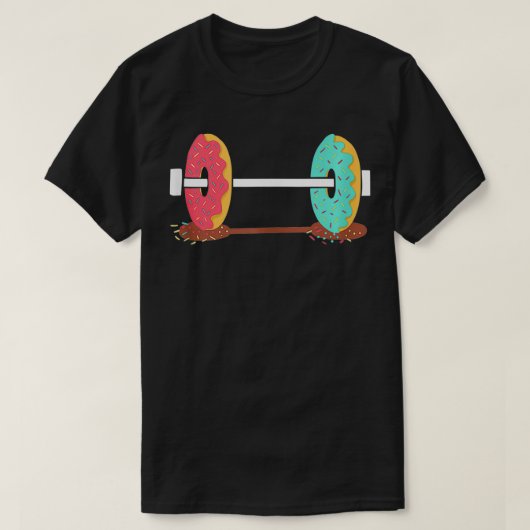 Dumbbell Donut Weights for Gym & Doughnuts Lover T-shirt (Design voorkant)