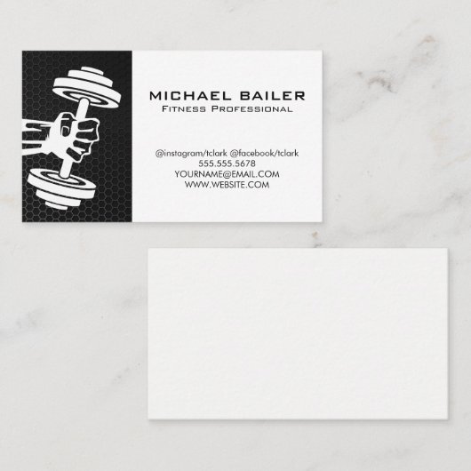 Dumbbell-gewicht bedrijf | Geschiktheidsliften Visitekaartje (Voorkant / Achterkant)