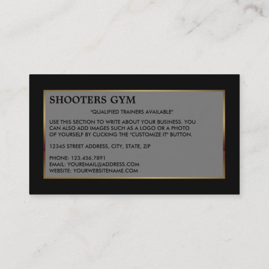 Dumbbell Gewicht, Persoonlijke trainer, Gym Instru Visitekaartje (Achterkant)