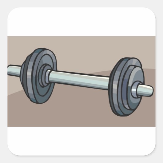 Dumbbell Gewicht Vierkante Sticker (Voorkant)