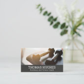 Dumbbell Gewichten op Gym Bench Visitekaartje (Staand voorkant)