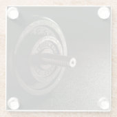 Dumbbell Glazen Onderzetter (Achterkant)