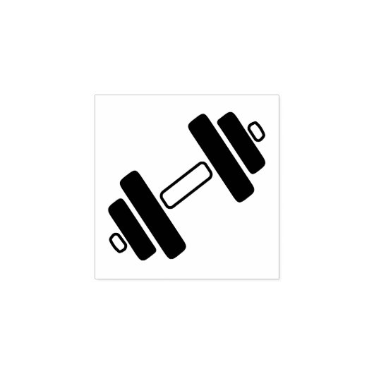 Dumbbell Icon – 1" Vierkant - Fitness Loyalty Rubberstempel (Afrduk)