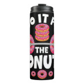Dumbbell ik doe het voor donuts thermosbeker (Voorkant)
