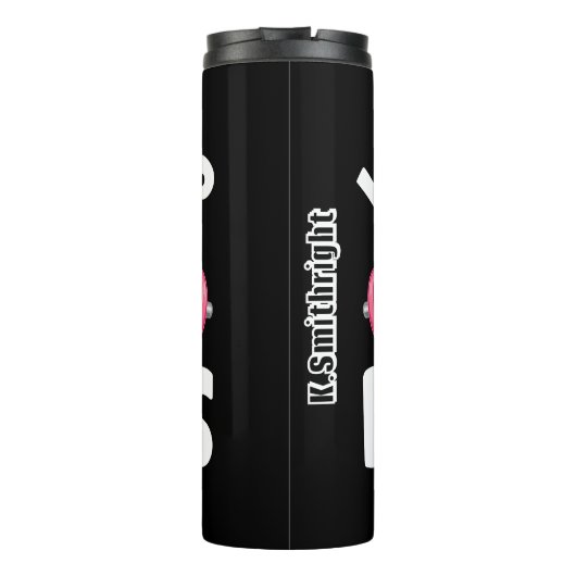 Dumbbell ik doe het voor donuts thermosbeker (Achterkant)