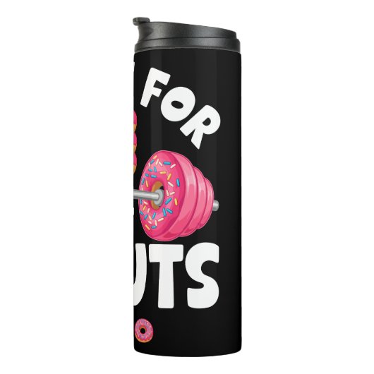 Dumbbell ik doe het voor donuts thermosbeker (Geroteerd rechts)