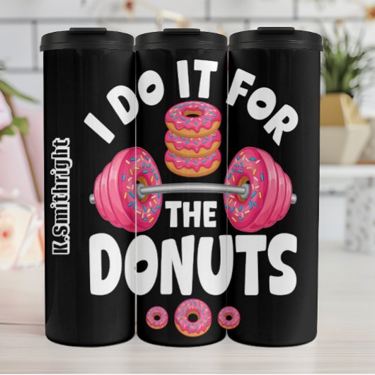 Dumbbell ik doe het voor donuts thermosbeker