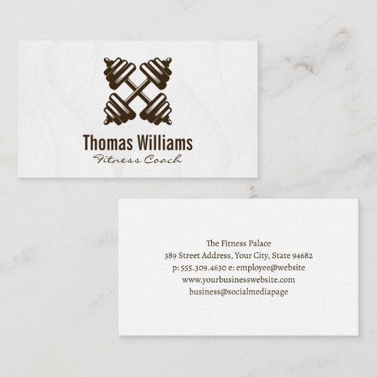 Dumbbell Illustrations | Fitness Visitekaartje (Voorkant / Achterkant)