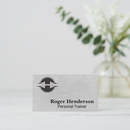 Dumbbell Logo | fitnessruimte Visitekaartje (Staand voorkant)