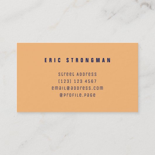 Dumbbell of words blue oranje Edit Visitekaartje (Achterkant)