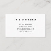 Dumbbell of words visitekaartje (Achterkant)