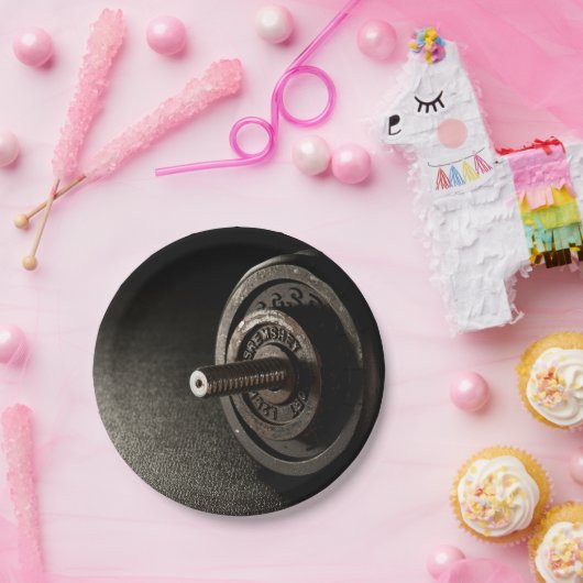 Dumbbell Papieren Bordje (Feest)