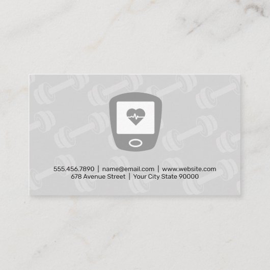 Dumbbell-patroon | Hartslagmonitor Visitekaartje (Achterkant)