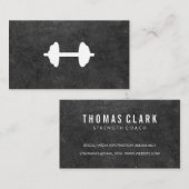 Dumbbell Personal Trainer (leisteen) Visitekaartje (Voorkant / Achterkant)
