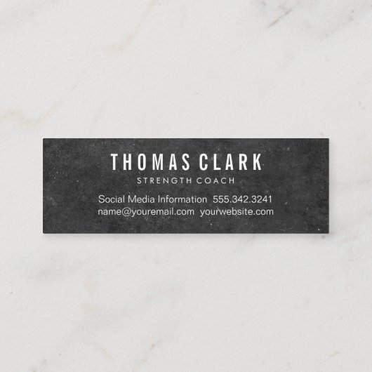 Dumbbell | Persoonlijke Trainer (leisteen) Mini Visitekaartje (Achterkant)