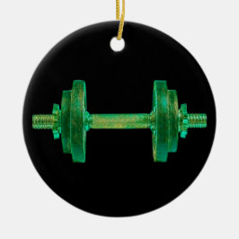 Dumbbell Retro Bodybuilder Gym Fitness of Coach Keramisch Ornament
