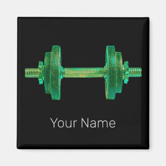 Dumbbell Retro Bodybuilder Gym Fitness of Coach Magneet (Voorkant)