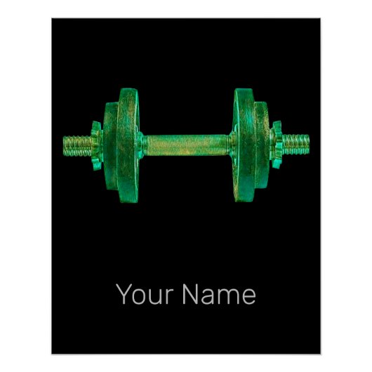 Dumbbell Retro Bodybuilder Gym Fitness of Coach Perfect Poster (Voorkant)
