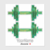 Dumbbell Retro Bodybuilder Gym Fitness of Coach Sticker (Vel)