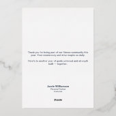 Dumbbell Season's Strength & Success Grey & White Folie Feestdagenkaart (Achterkant)