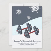 Dumbbell Season's Strength & Success Grey White Notitiekaartje (Voorkant)