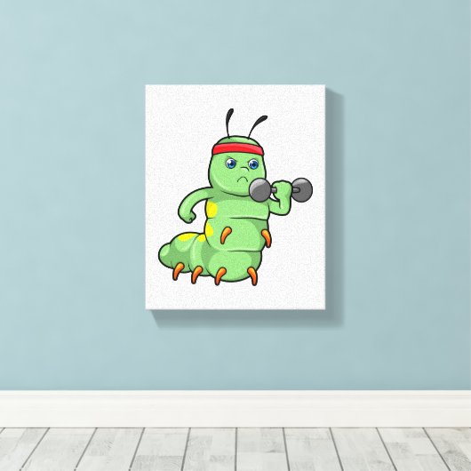 Dumbbell-training voor een derde pijler bij Sterkt Canvas Afdruk (Insitu (Houten vloer))