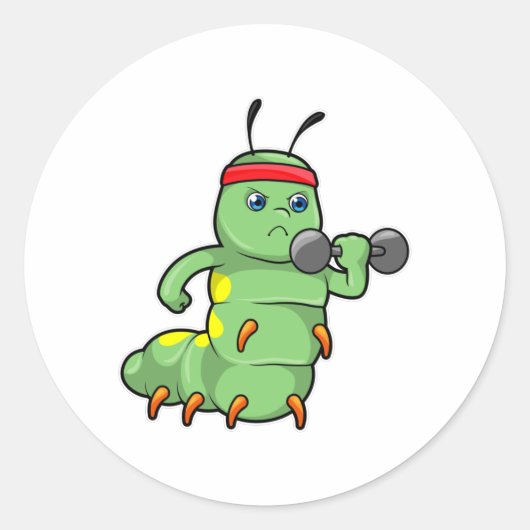 Dumbbell-training voor een derde pijler bij Sterkt Ronde Sticker (Voorkant)