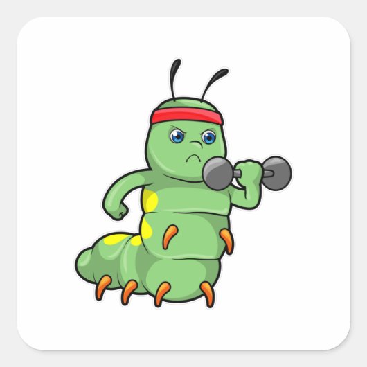 Dumbbell-training voor een derde pijler bij Sterkt Vierkante Sticker (Voorkant)