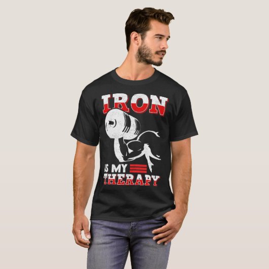 Dumbbell Traning Ijzer Stemming Spier Building Wei T-shirt (Voorkant volledig)