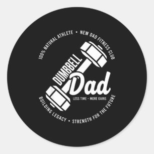 Dumbbell vader fitness sportschool levensstijl vad ronde sticker