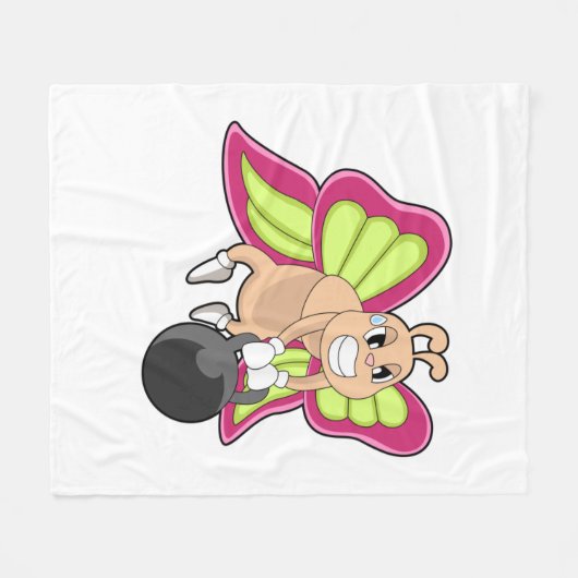 Dumbbell — Vliegbestendigheidsopleiding Fleece Deken (Voorkant (Horizontaal))