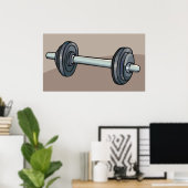 Dumbbell Weight Fitness Poster (Thuiskantoor)