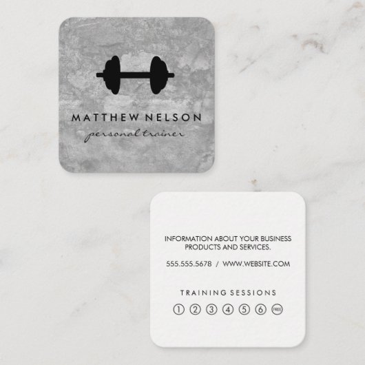 Dumbbell Weight Grunge Loyalty-kaarten Klantenkaartje (Voorkant / Achterkant)