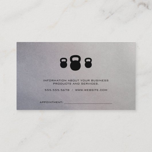 Dumbbell Weight Logo | gezondheidsfitness Afsprakenkaartje (Achterkant)