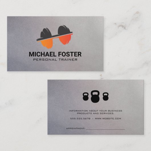 Dumbbell Weight Logo | gezondheidsfitness Afsprakenkaartje (Voorkant / Achterkant)