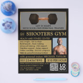 Dumbbell Weight, Personal trainer, Gym Adverteren Flyer (Enkel)