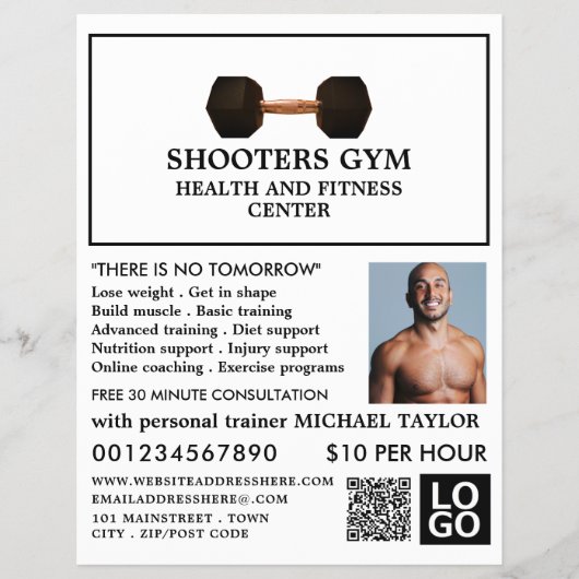 Dumbbell Weight, Personal trainer, Gym Adverteren Flyer (Voorkant)