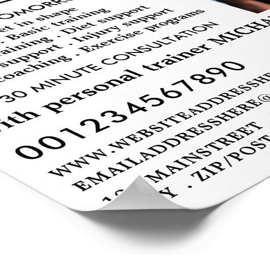 Dumbbell Weight, Personal trainer, Gym Adverteren Poster (Hoek)