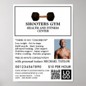 Dumbbell Weight, Personal trainer, Gym Adverteren Poster (Voorkant)