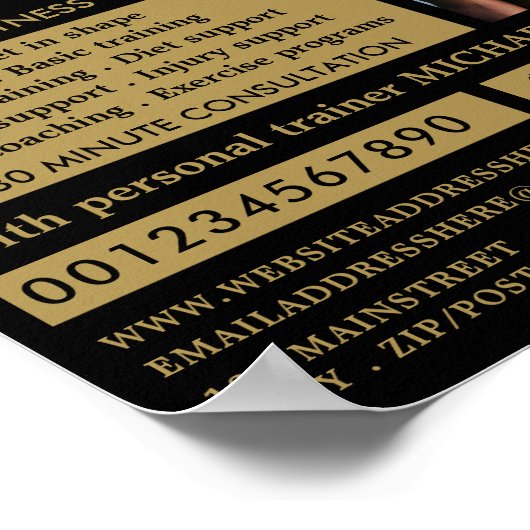 Dumbbell Weight, Personal trainer, Gym Adverteren Poster (Hoek)