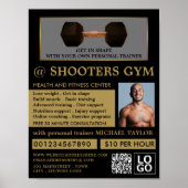 Dumbbell Weight, Personal trainer, Gym Adverteren Poster (Voorkant)