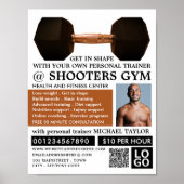 Dumbbell Weight, Personal trainer, Gym Adverteren Poster (Voorkant)